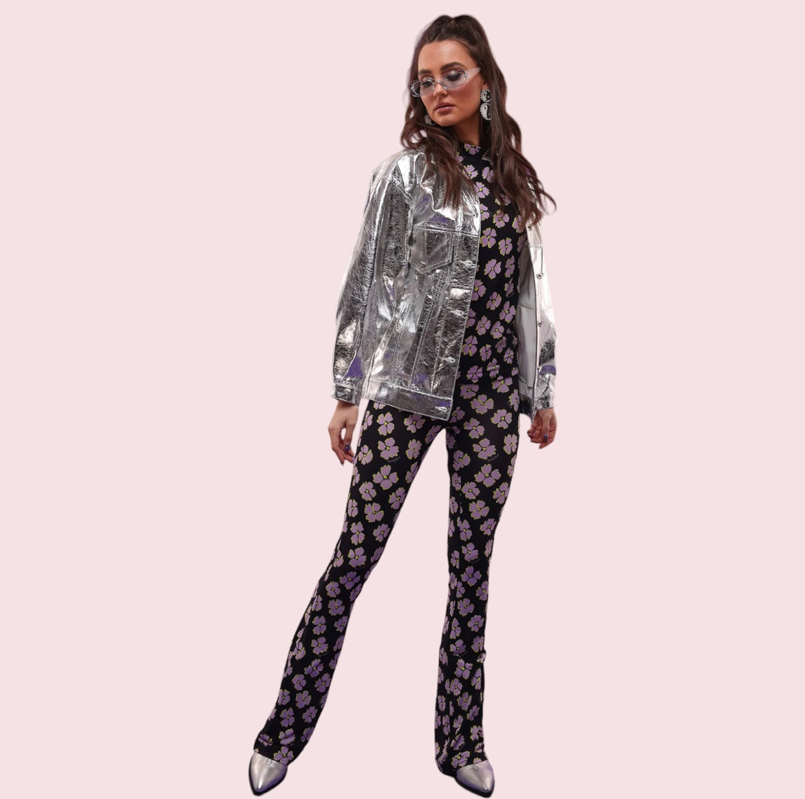 Ambika Elin Flared Violet Flowers