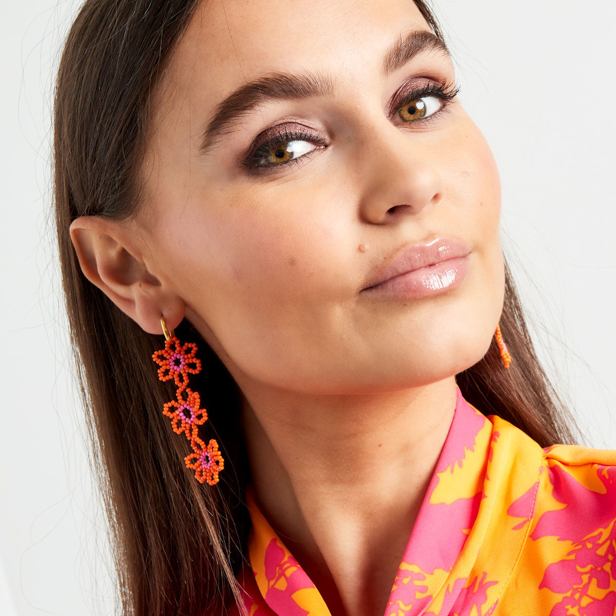 Oorbellen Beaded Flowers