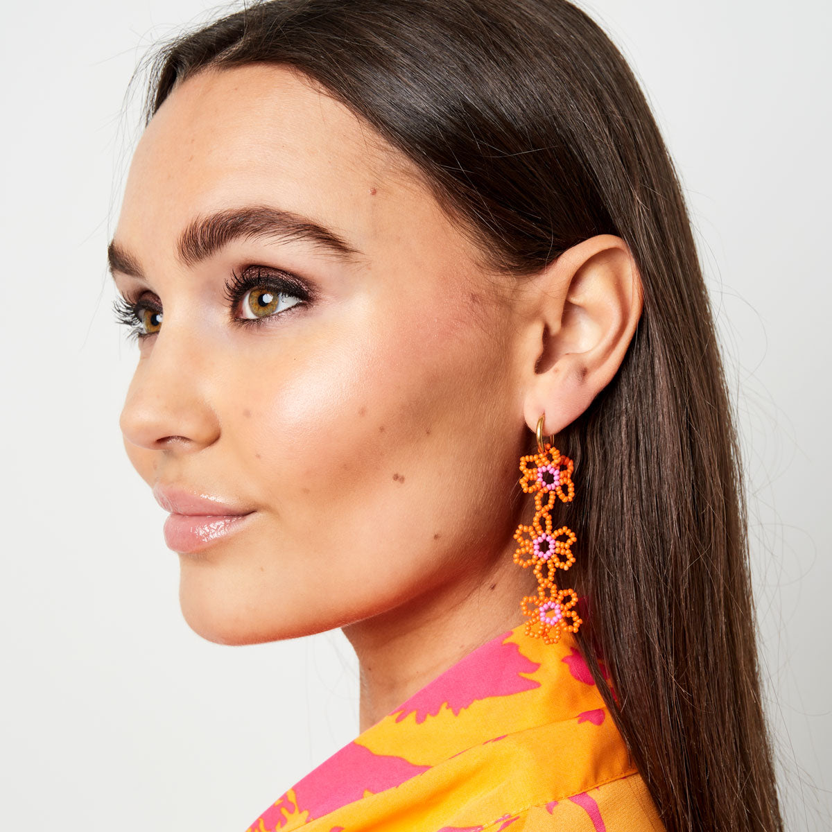 Oorbellen Beaded Flowers
