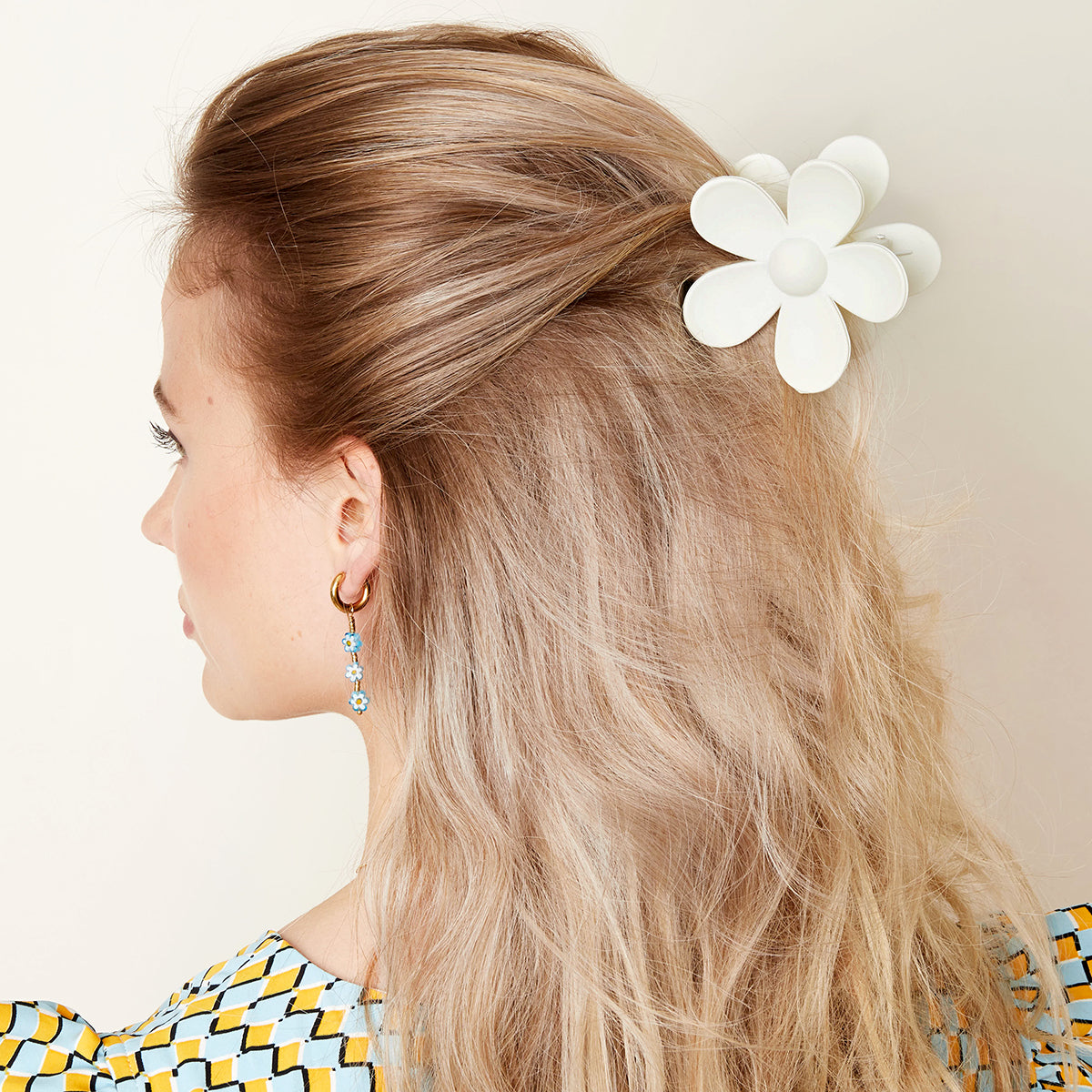 Haarclip Fleur Off White
