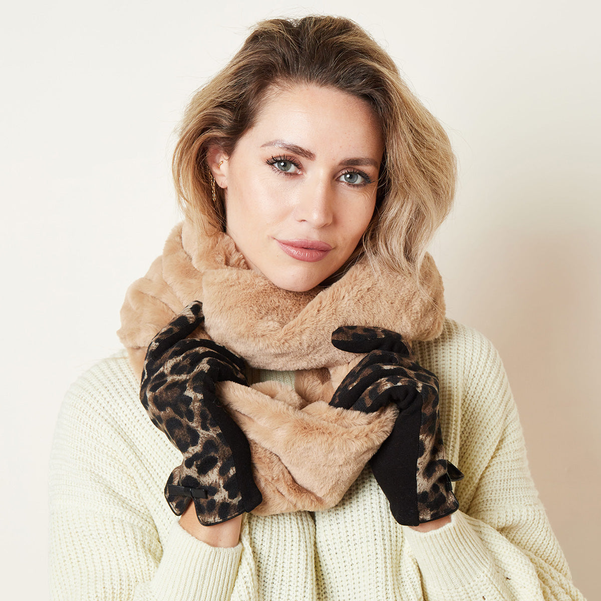 Sjaal Furry Loop Camel