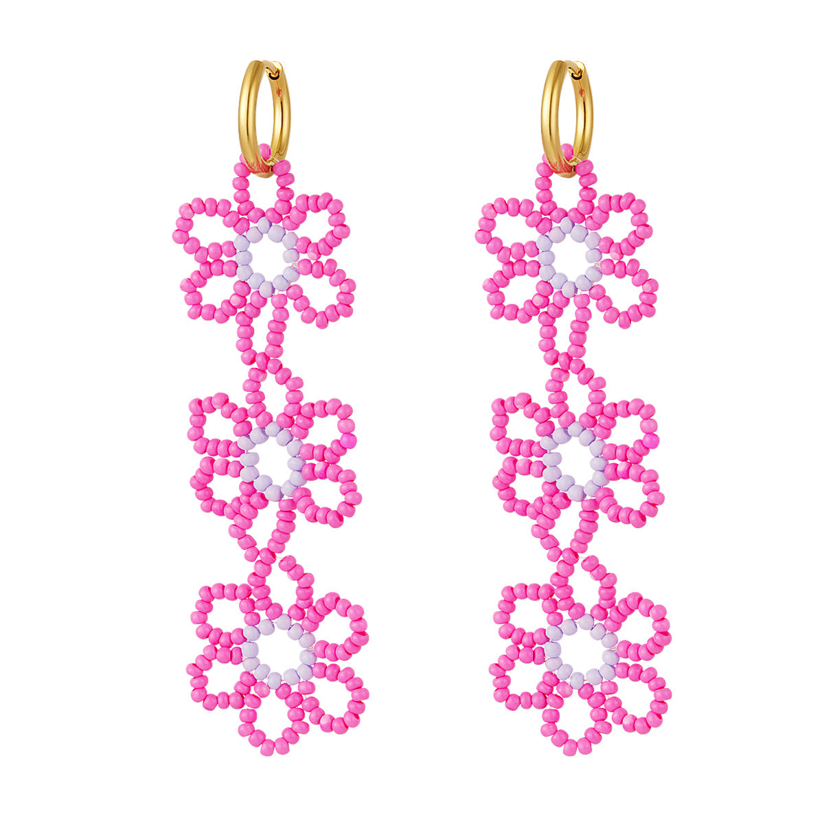Oorbellen Beaded Flowers