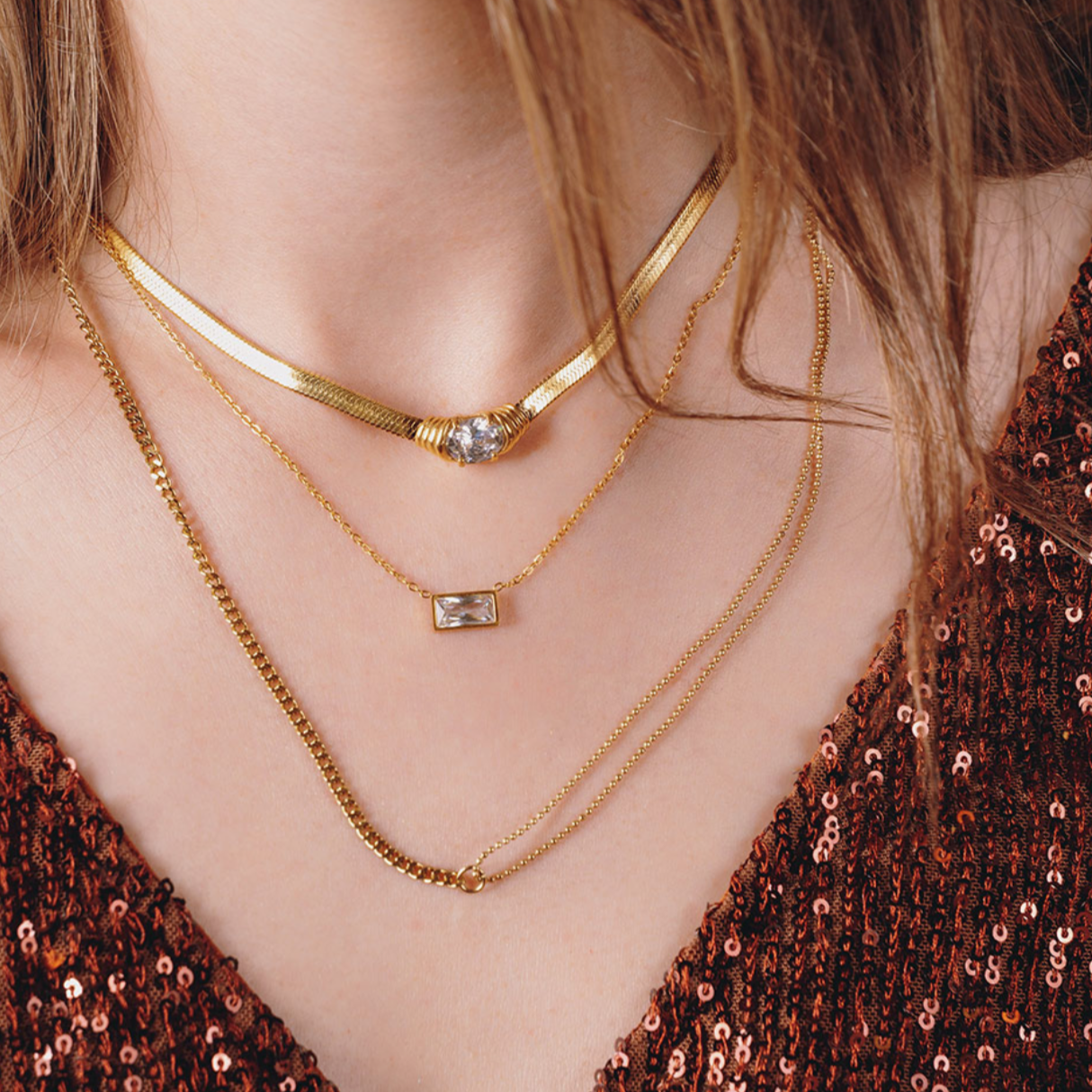Ketting Snake Chain Diamond Premium Collection