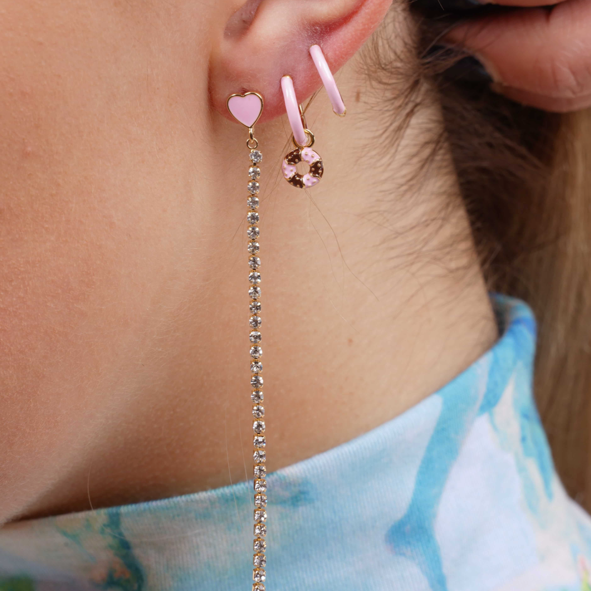 Oorbellen Enamel Pink Donut