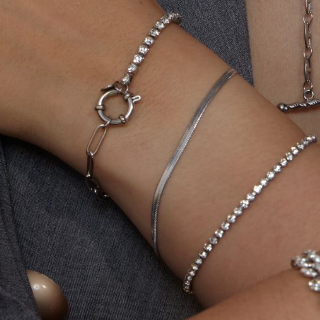 Fine Tennis Stainless Steel Armband