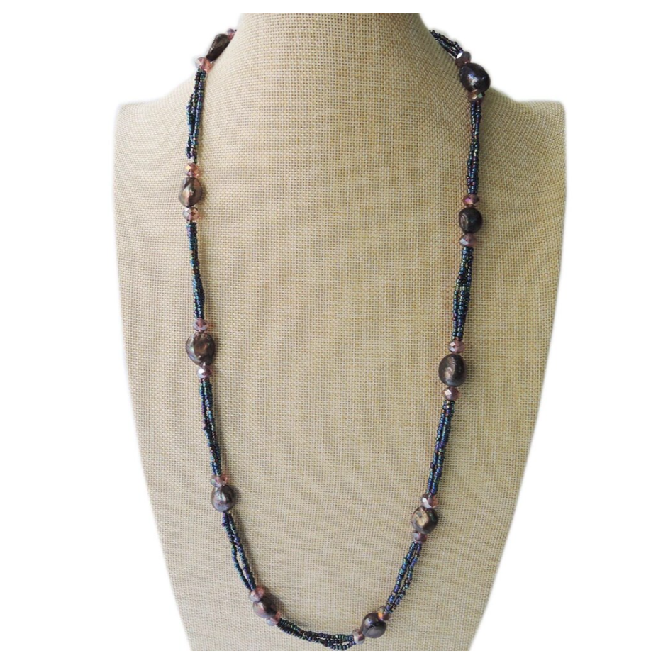 Ketting Zoetwaterparels Paars