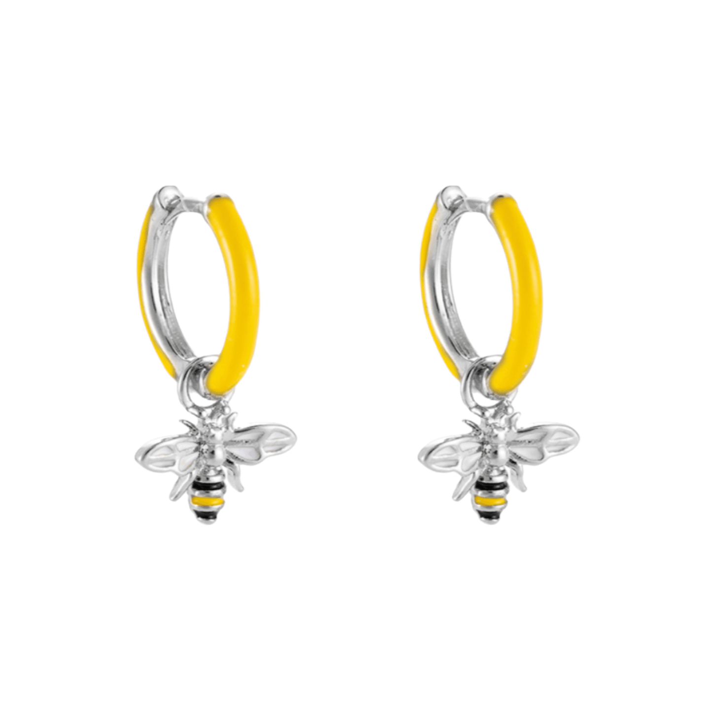 Oorbellen Enamel Yellow Bee