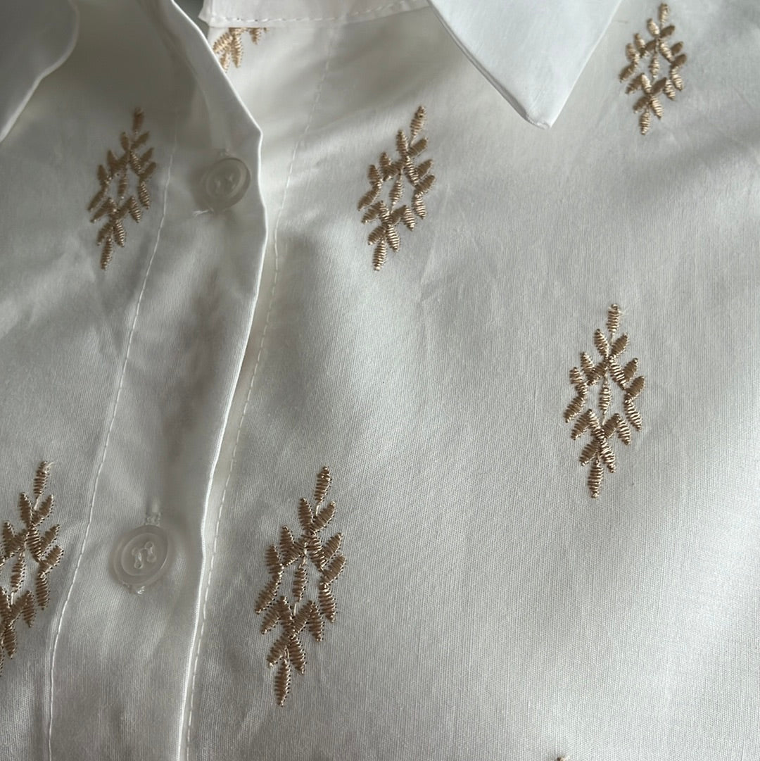 Ambika Blouse White Gold