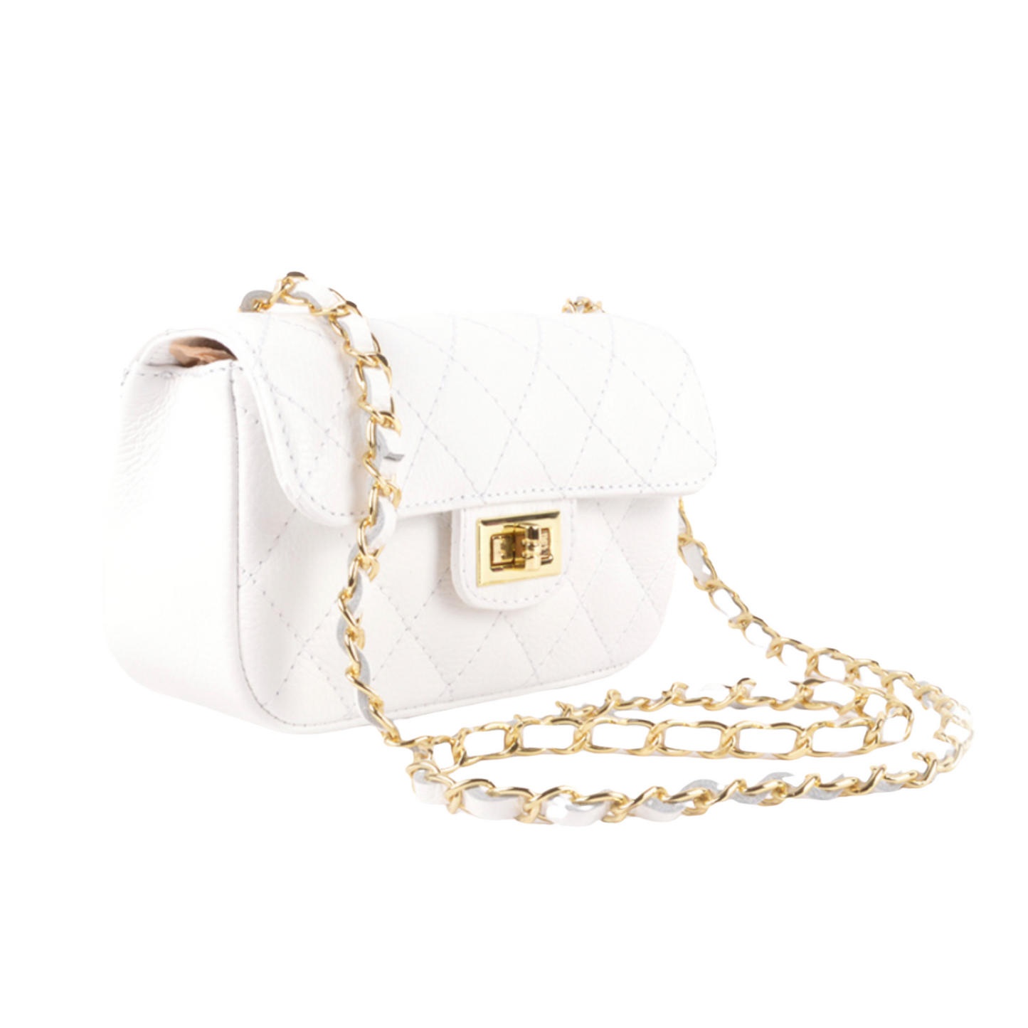 Lederen schoudertasje White