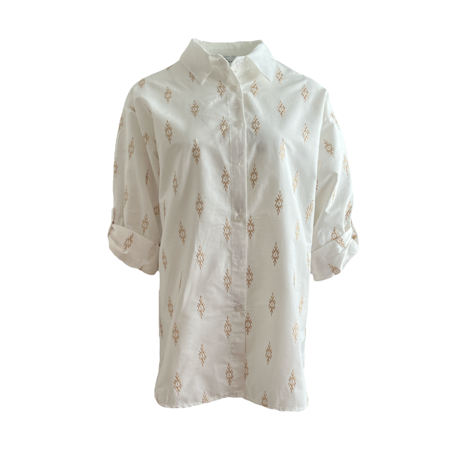 Ambika Blouse White Gold