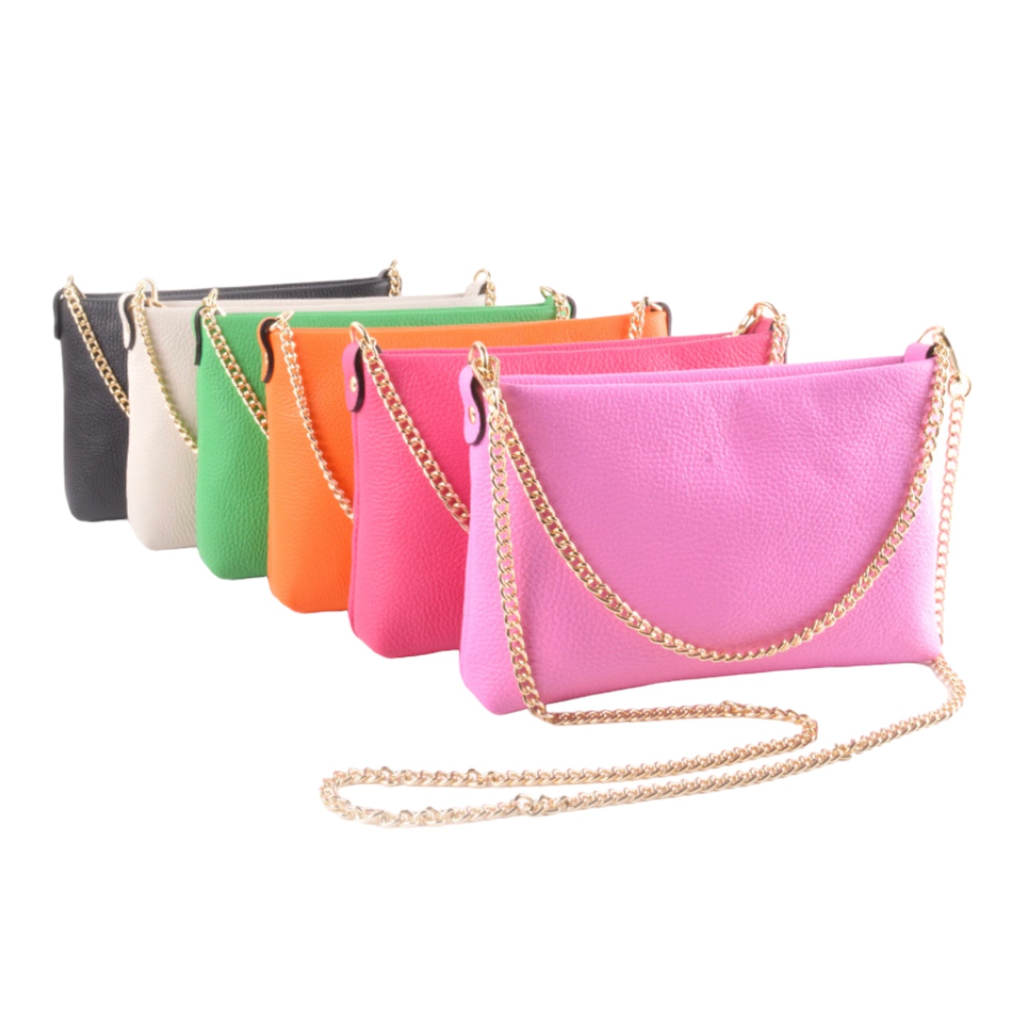 Lederen schoudertas - Pink