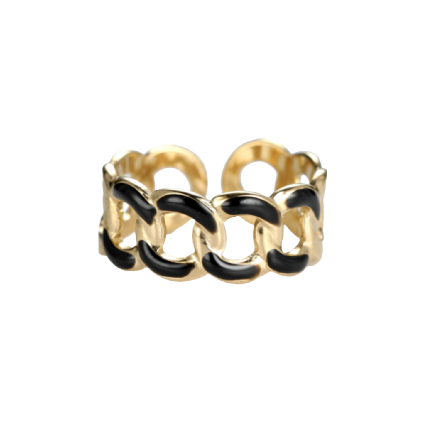 Ring Black Chunky Chain