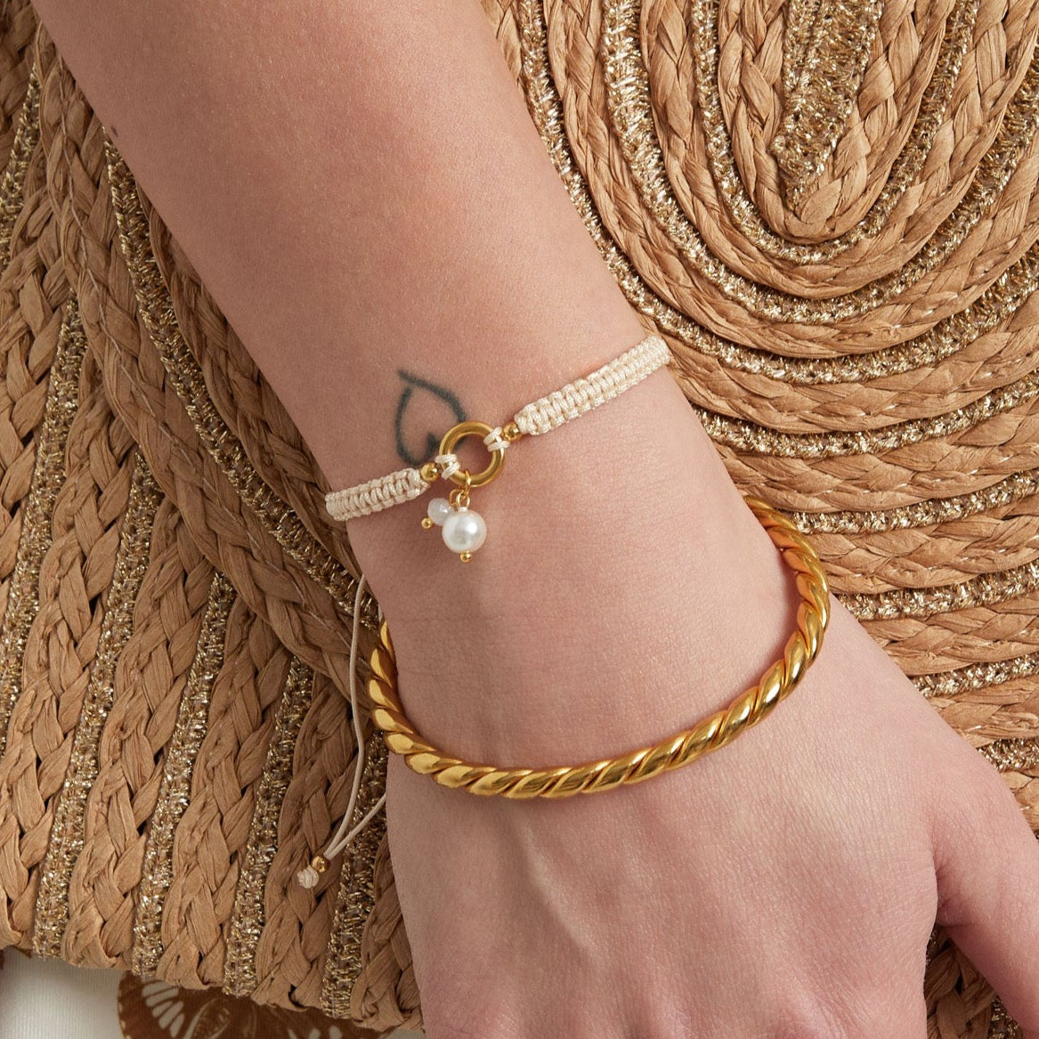 Armband Braided Pearl