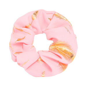 Scrunchie Golden Feather Pink