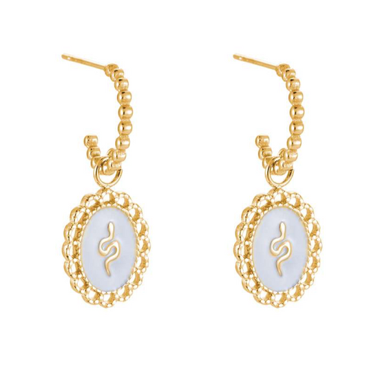 Oorbellen White Serpent