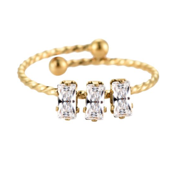 Ring Triple Diamond Cubes Premium Collection