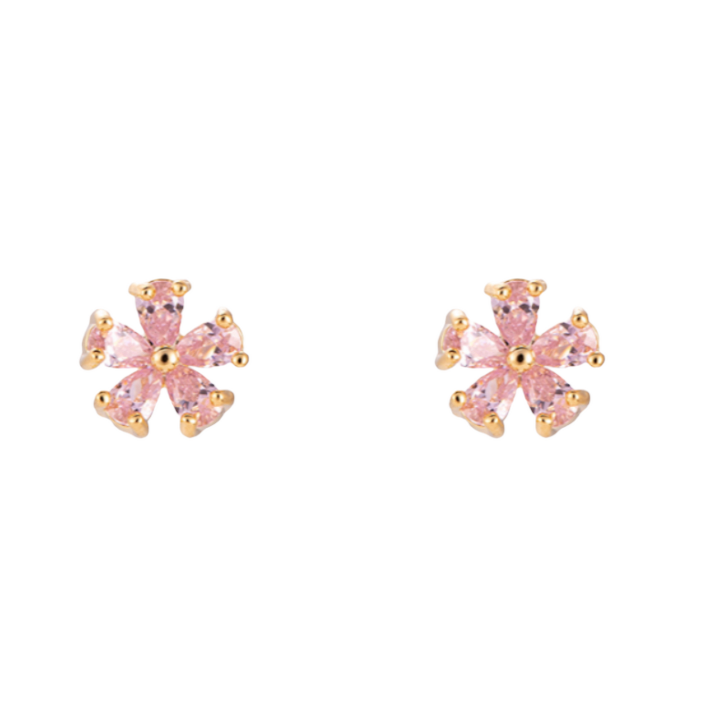 Oorknopjes Sparkling Flower Pink